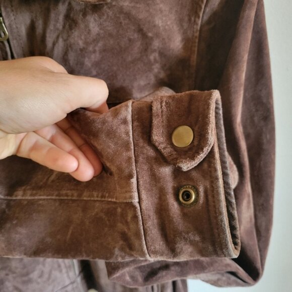 Vintage Wilsons Leather Bomber Moto Jacket Brown Suede Full Zip Medium M - Picture 7 of 13